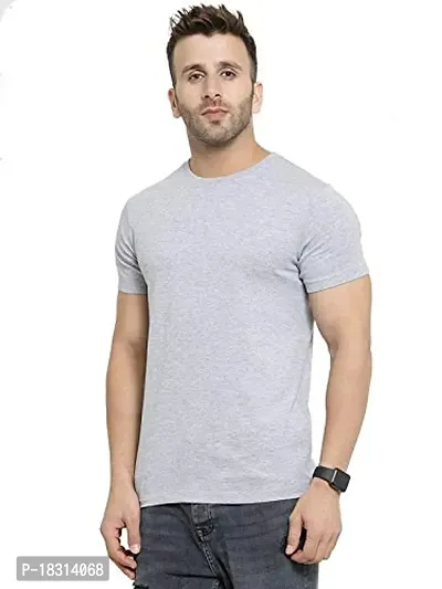 YouthPoi Men's Cotton Round Neck Half Sleeve Casual Regular Fit Tshirt (XXL, White  Grey) (Pack of 2)-thumb5