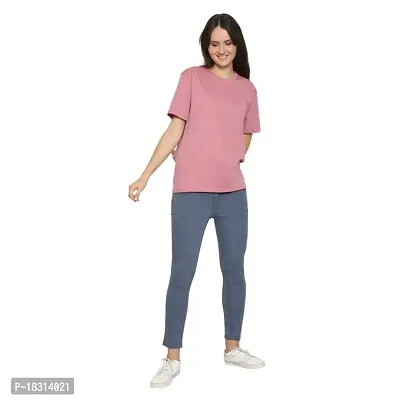 YouthPoi Women's Cotton Round Neck Half Sleeve Casual Regular Fit Tshirt (S, Pink  Peacock Green) (Pack of 2)-thumb5