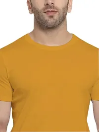 YouthPoi Men's Cotton Round Neck Half Sleeve Casual Regular Fit Tshirt (L, Yellow  Pink) (Pack of 2)-thumb4