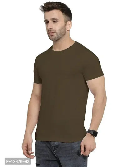 Men Cotton Solid Casual T-Shirt-thumb4