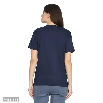 YouthPoi Women's Cotton Round Neck Half Sleeve Casual Regular Fit Tshirt (L, Navy Blue  Rust) (Pack of 2)-thumb2