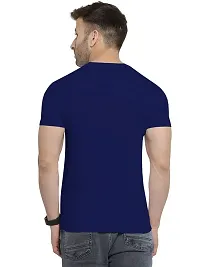 YouthPoi Men's Cotton Round Neck Half Sleeve Casual Regular Fit Tshirt (S, Navy Blue  Yellow) (Pack of 2)-thumb1