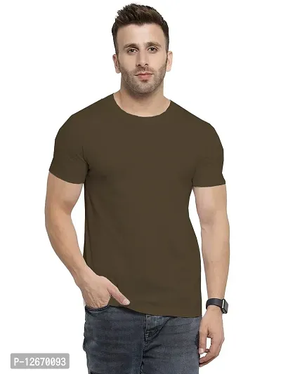 Men Cotton Solid Casual T-Shirt-thumb0