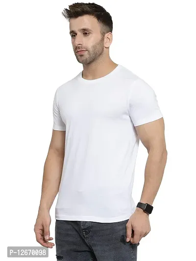 Men Cotton Solid Casual T-Shirt-thumb3