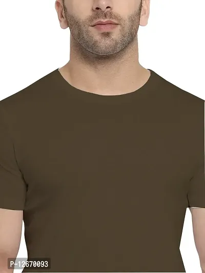 Men Cotton Solid Casual T-Shirt-thumb2