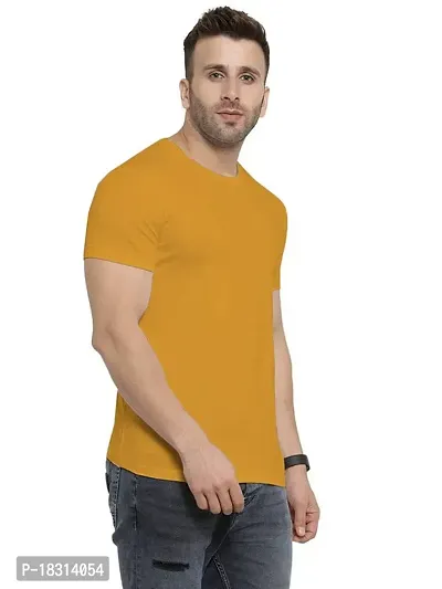 YouthPoi Men's Cotton Round Neck Half Sleeve Casual Regular Fit Tshirt (XXL, Yellow  Pink) (Pack of 2)-thumb4