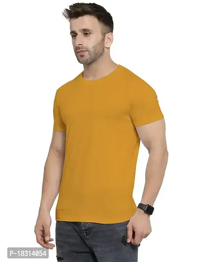 YouthPoi Men's Cotton Round Neck Half Sleeve Casual Regular Fit Tshirt (XXL, Yellow  Pink) (Pack of 2)-thumb3