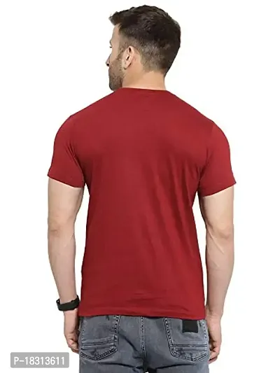 YouthPoi Men's Cotton Round Neck Half Sleeve Casual Regular Fit Tshirt (M, Maroon  Pink) (Pack of 2)-thumb3