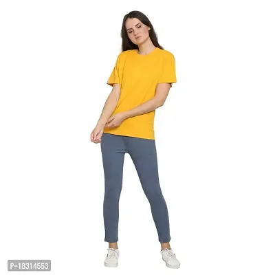 YouthPoi Women's Cotton Round Neck Half Sleeve Casual Regular Fit Tshirt (S, Black  Yellow) (Pack of 2)-thumb3