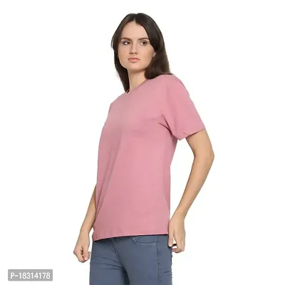 YouthPoi Women's Cotton Round Neck Half Sleeve Casual Regular Fit Tshirt (S, Maroon  Pink) (Pack of 2)-thumb3