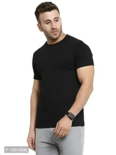 YOUTHPOI CLOTHING Men's Cotton Regular fit Round Neck Solid Half Sleeves Casual Tshirt-thumb4