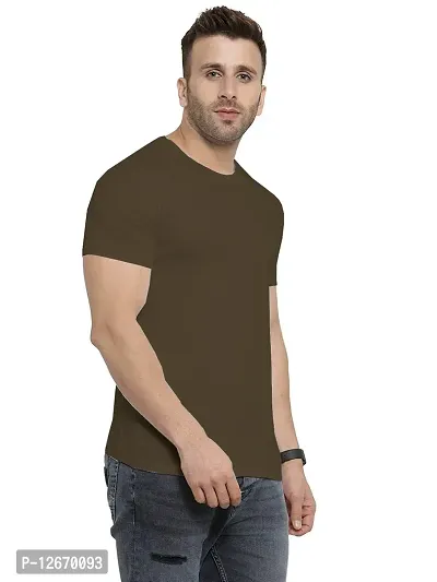 Men Cotton Solid Casual T-Shirt-thumb3