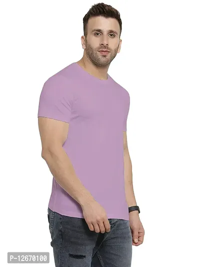 Men Cotton Solid Casual T-Shirt-thumb3