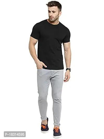 YOUTHPOI CLOTHING Men's Cotton Regular fit Round Neck Solid Half Sleeves Casual Tshirt-thumb5