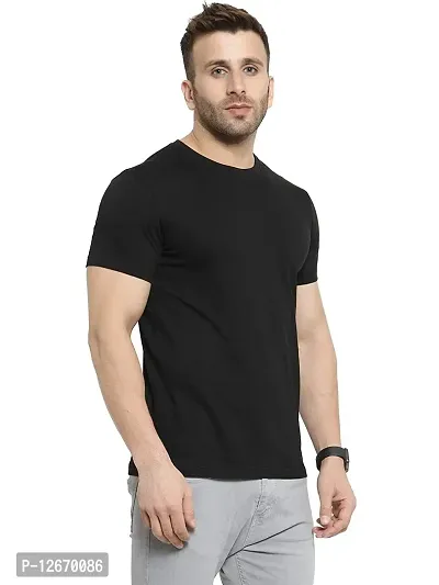 Men Cotton Solid Casual T-Shirt-thumb3