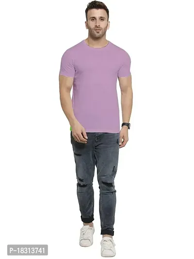 YouthPoi Men's Cotton Round Neck Half Sleeve Casual Regular Fit Tshirt (XL, White  Pink) (Pack of 2)-thumb3