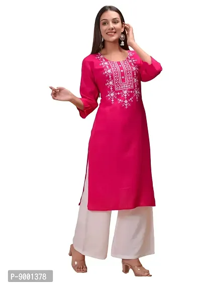 Chaukas Pink embroidered kurti (L)-thumb0