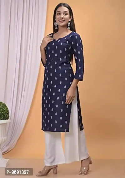 Designer Blue Printed Kurta Palazzo Set Plus Size-thumb4