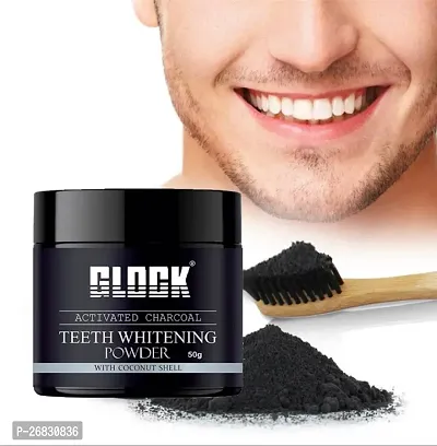 Glock Teeth Whitening Charcoal Powder | For Tobacco Stain, Tartar, Gutkha Stain (50 G)-thumb3