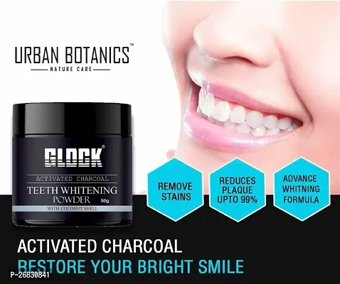 Glock Teeth Whitening Charcoal Powder Gutkha Stain And Yellow Teeth Removal Powder (50 G)