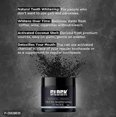 Glock Teeth Whitening Charcoal Powder | For Tobacco Stain, Tartar, Gutkha Stain (50 G)-thumb2