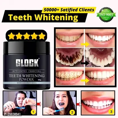 Glock Teeth Whitening Charcoal Powder Gutkha Stain And Yellow Teeth Removal Powder (50 G)-thumb2