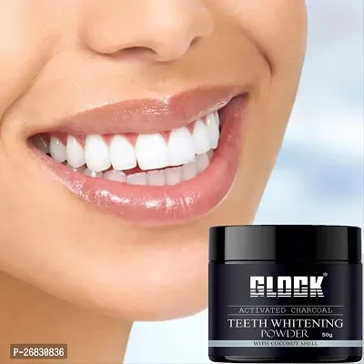 Glock Teeth Whitening Charcoal Powder | For Tobacco Stain, Tartar, Gutkha Stain (50 G)