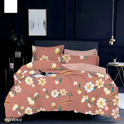 Comfortable Cotton Printed Double Bedsheet with Pillow Covers-thumb0