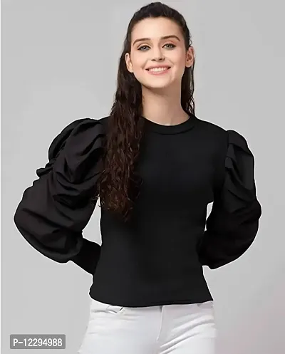 Puff Sleeve Top for Women-thumb0
