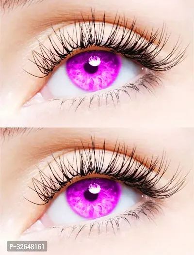 2 Pair Monthly Colored Contact Lenses Zero Power (Violet-Violet)