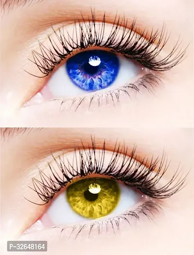 2 Pair Monthly Colored Contact Lenses Zero Power (Blue-Hazel)