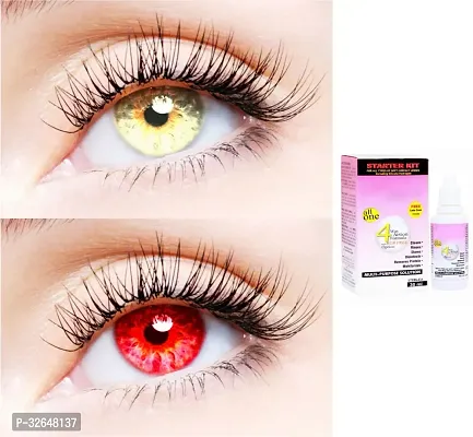 2 Pair Monthly Colored Contact Lenses Zero Power (Gold-Red)