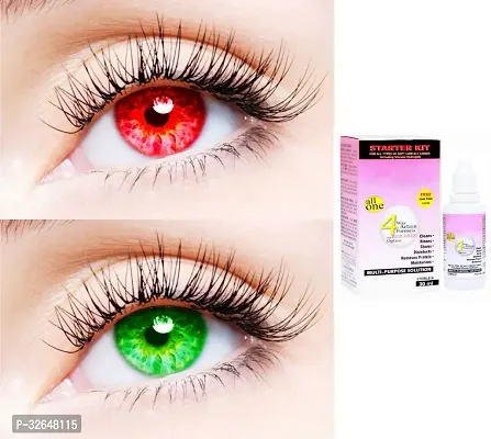 2 Pair Monthly Colored Contact Lenses Zero Power  (Red-Green)-thumb0