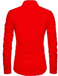 Stylish Red Polycotton Unstitched Shirt For Men-thumb1