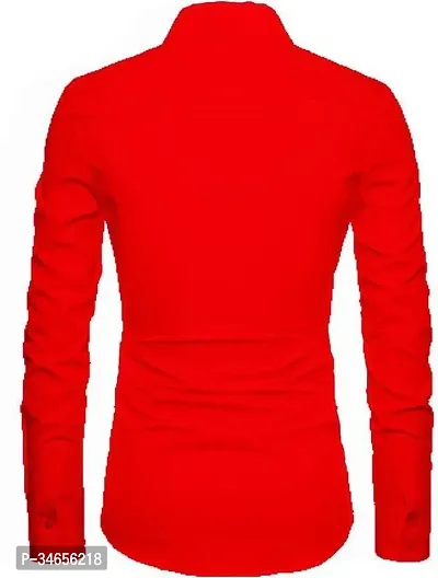 Stylish Red Polycotton Unstitched Shirt For Men-thumb2