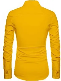 Stylish Yellow Polycotton Unstitched Shirt For Men-thumb1