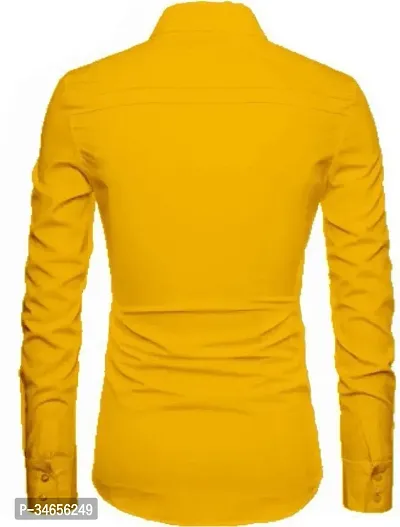 Stylish Yellow Polycotton Unstitched Shirt For Men-thumb2