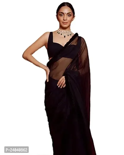 Beautiful Lycra Saree Without Blouse Piece For Women-thumb0