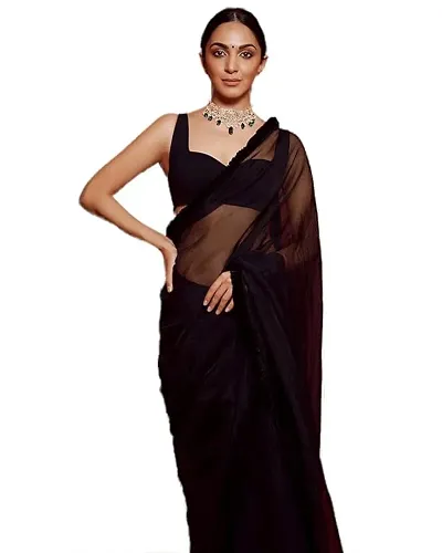 Beautiful Lycra Saree Without Blouse Piece For Women