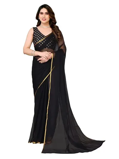 Beautiful Lycra Saree Without Blouse Piece For Women