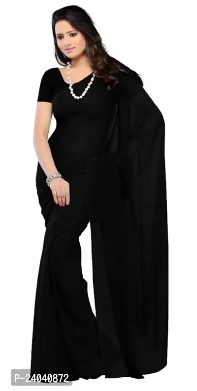 Beautiful Lycra  Saree Without Blouse Piece For Women-thumb0