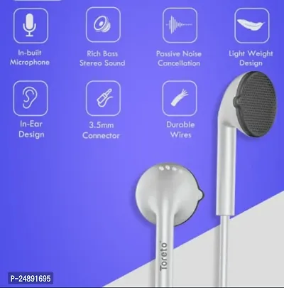 Stylish White In-ear Bluetooth Wireless Headphones With Microphone-thumb0