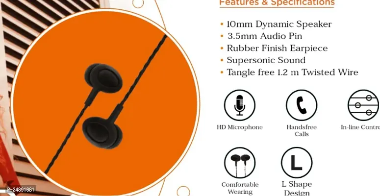 Stylish Black In-ear Bluetooth Wireless Headphones With Microphone-thumb0