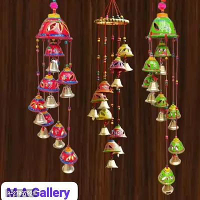 Mausam art gallery handmade top jhumer windchimes all decorative purpose set of 3-thumb0