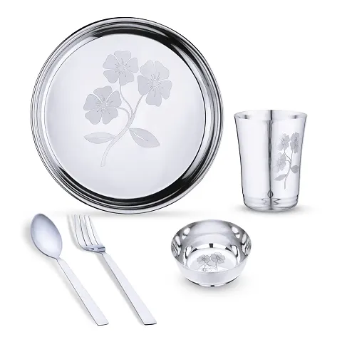 Limetro Steel Flower 2 Dinner Set