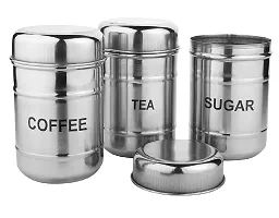 LIMETRO STEEL Stainless Steel Set of 3 Steel Tea Sugar Containers Set, Tea and Sugar Box - 750 ml-thumb3