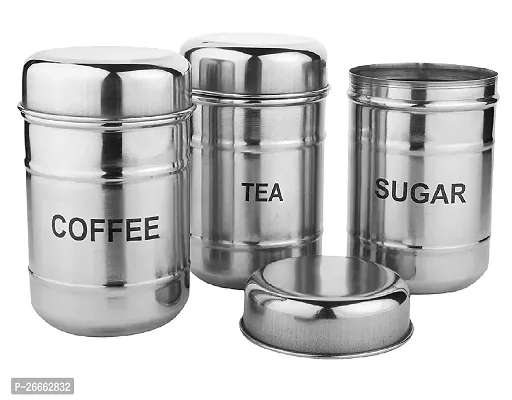 LIMETRO STEEL Stainless Steel Set of 3 Steel Tea Sugar Containers Set, Tea and Sugar Box - 750 ml-thumb4