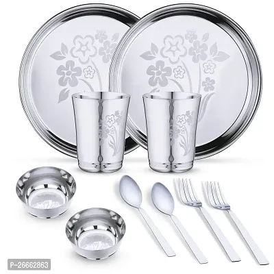 Limetro Steel Flower 3 Dinner Set-thumb0