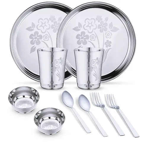 Limetro Steel Flower 3 Dinner Set