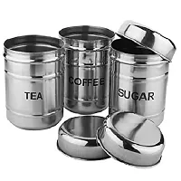 LIMETRO STEEL Stainless Steel Set of 3 Steel Tea Sugar Containers Set, Tea and Sugar Box - 750 ml-thumb2